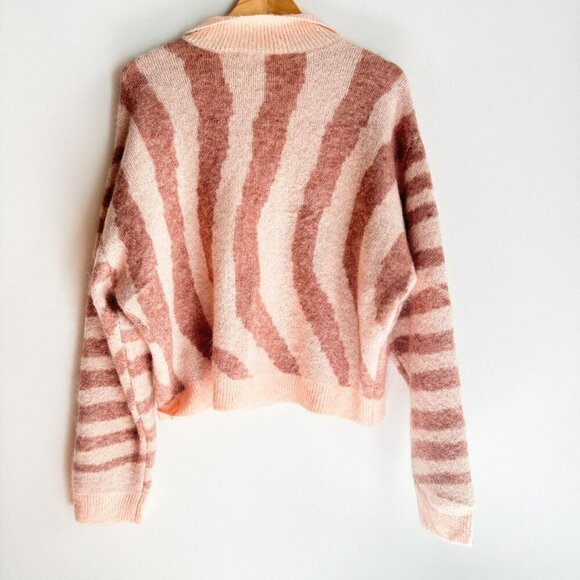Remain Birger Christensen Pink Geometric Print Wool Mohair Sweater 6 Oversized - Picture 4 of 8